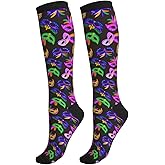 Guiteinyi Avocado Compression Socks Women Men Knee High Stock for Running Work Support Nurses Travel