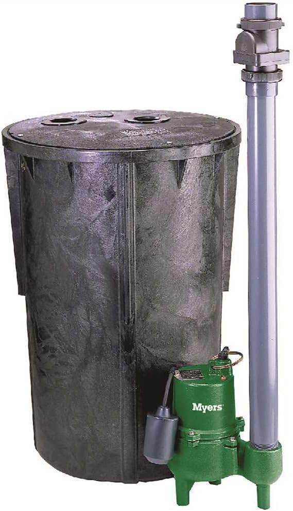 Myers SR1830-23-2 0.4 hp Cast Iron Packaged Sewage Pump, Metal, Black