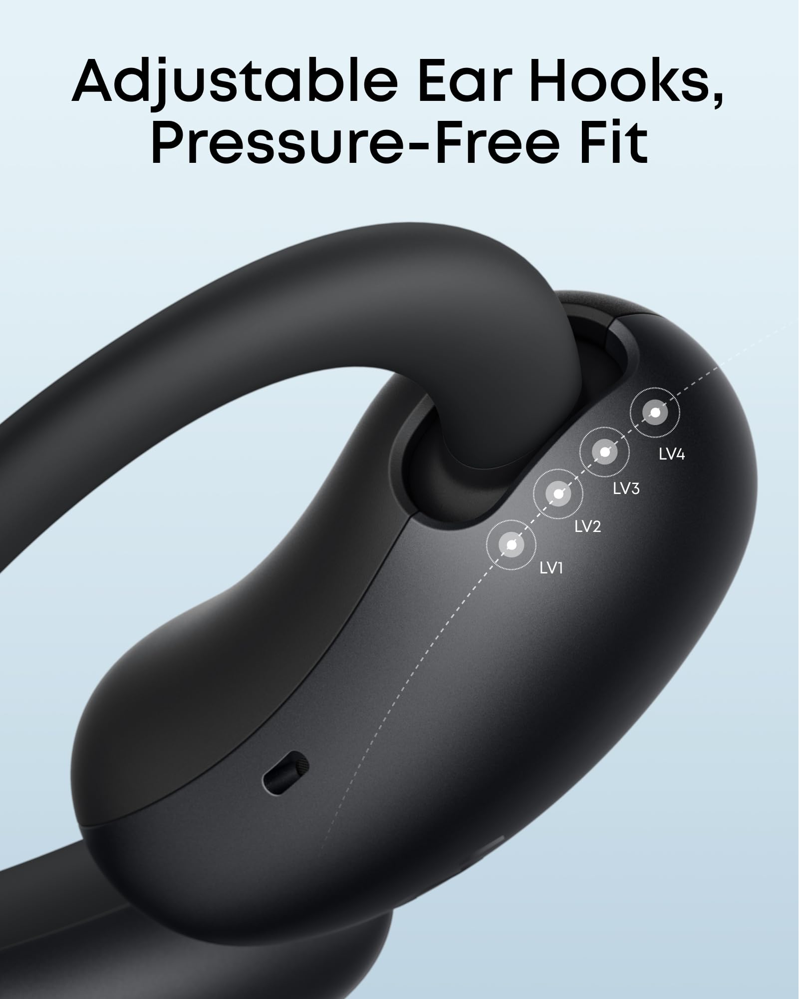 soundcore AeroFit 2 by Anker, Open-Ear Headphones, Real-Time Translation Earbuds, 4 Adjustable Positions for Every Ear Size, 2× Richer Bass, Hi-Res, 42H Playtime, IP55,AI Clear Calls,Wireless Charging
