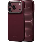 pitaka for iPhone 18 Pro Case 6.3" with Caseless Feeling, Burgundy (Argyle) | Barely There Feel Ultra-Slim Case, Camera Control Button, Compatible with MagSafe, 1500D Aramid Fiber Woven, Silky Texture