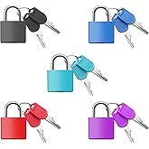 5Pack Suitcase Locks with Keys, 23mm Small Luggage Padlocks Multicolor, Solid Brass Mini Padlocks for Suitcase, Luggage, Travel Bag, Backpack Zipper, Jewelry Box, Diary Books, Drawer, Toolbox