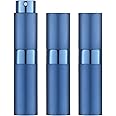 LISAPACK 8ML Atomizer Perfume Spray Bottle for Travel (3 PCS) Empty Cologne Dispenser, Portable Sprayer (Blue)