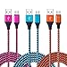 Android Charger Cable, FiveBox 3-Pack 6ft Micro USB Cable Braided Fast Charging Cord Phone Charger