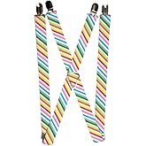 Buckle-Down womens Buckle-down - Stripes Suspenders, Multicolor, One Size US