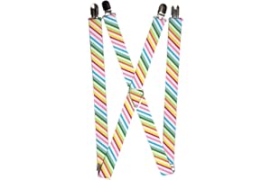 Buckle-Down womens Buckle-down - Stripes Suspenders, Multicolor, One Size US
