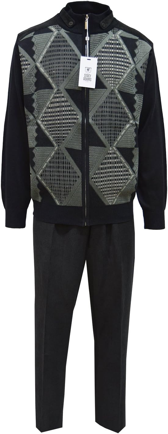 STACY ADAMS Men's Sweater & Pant Set, Multi Argyle Design