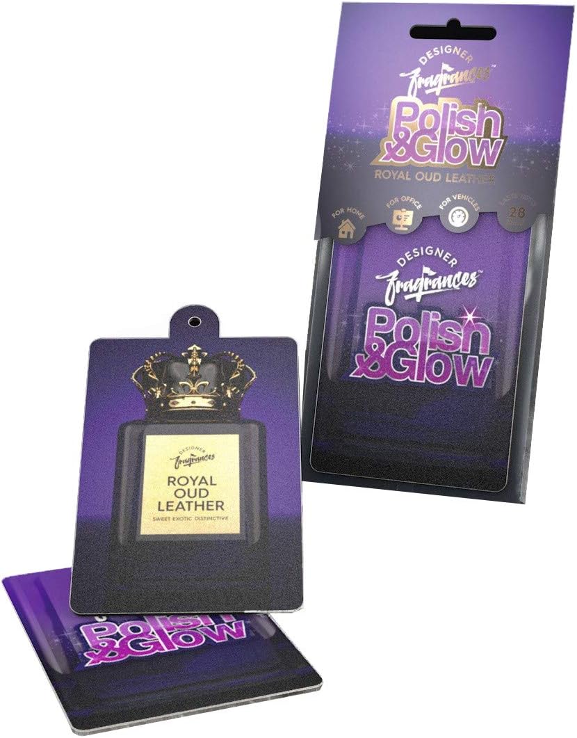 Designer Fragrances Air Freshener Vehicle Car Home Air Freshener Pack of 3 (Royal Oud Leather)