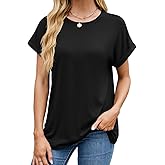 Abardsion Casual Loose Fit Womens T Shirts Summer Short Sleeve Crewneck Trendy Tops 2025