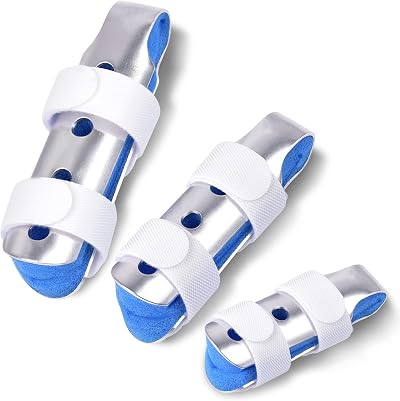 Sopito Finger Splints 3PCS Metal Aluminum Breathable Adjustable Blue