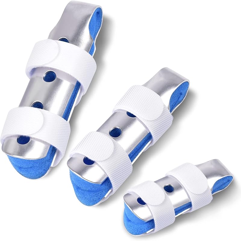 Sopito Finger Splints 3PCS Metal Aluminum Breathable Adjustable Blue