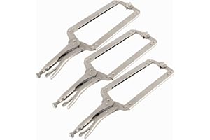 SEHOI 3PCS 18 Inches C-clamp Locking Pliers with Swivel Pads, Locking Clamp Pliers, Welding Clamps for Wood Working and Welding
