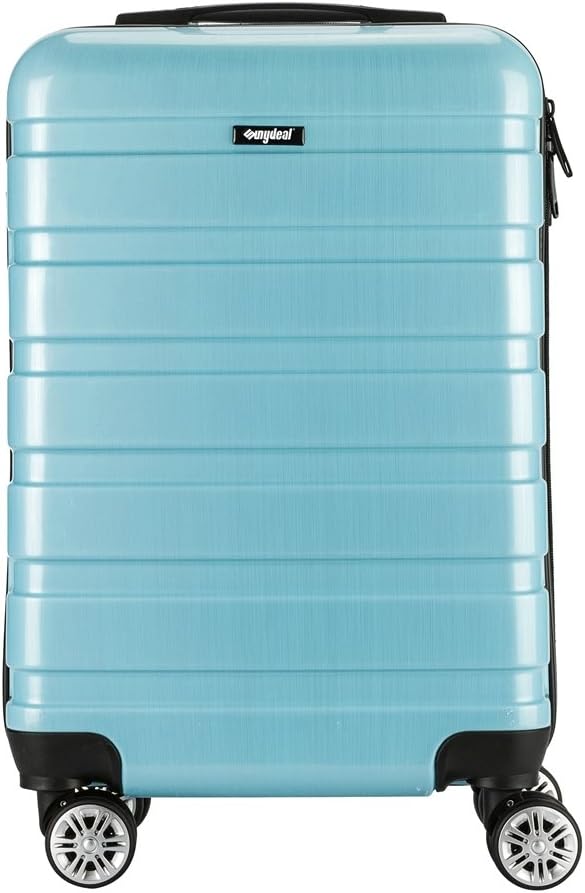 Amasava Cabin Luggage 19" Blue ABS & PC Hard Shell Lightweight Travel Suitcase 4 Spinner Wheels Carry On Trolley, 54cmx34cmx23cm,Capacity 43L,Bearing 22kg, Small Size