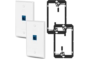 HuaHengHT cat6 Ethernet Wall Plate Outlet 1 Port RJ45 Network Female to Female Keystone Wall Coupler Jack Plate with Single G