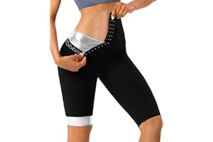 QZSH Sauna Pants Women Sweat Capris Slimming Leggings,Mesh Crotch,High Waist Workout Body Shaper Suits