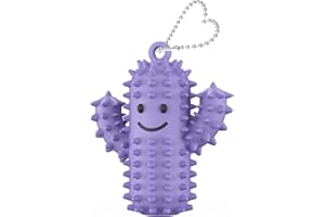 LZC LADYS GIFT Little Ouchies Pain Fidget, Silicone Pain Stim Fidget Toys Adults, Cute Cactus Shape Spiky Grippie Stim Keychain, Portable Pain Stim Tool for Anxiety Autism Sensory Toys Stress Relief (Purple)