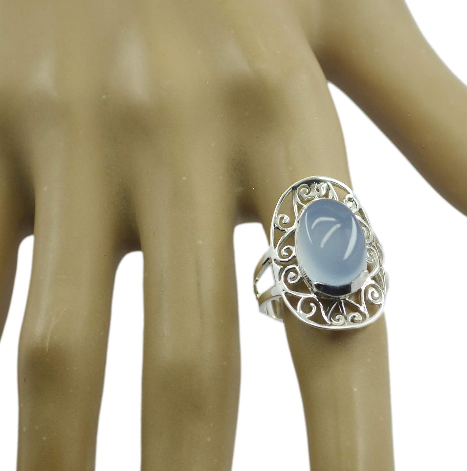Natural Cute Silver Sterling 925 Designer Blue Ring Silver