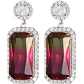 Teardrop Earrings for Women, Simulated Diamond for Statement Dainty Design Dangle CZ Cystal Pearl Earbob Jewelry Women's Eardrop for Party Porm Birthday