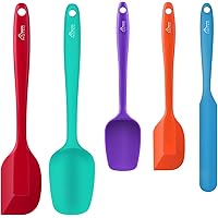 HOTEC Food Grade Silicone Rubber Spatula Set for Baking, Cooking, and Mixing High Heat Resistant Non Stick Dishwasher Safe BP