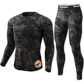 CL convallaria Long Johns Thermal Underwear for Men Soft Fleece Lined Base Layer Cold Weather Top Bottom Gift Set