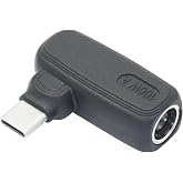 90 Degree 100W DC 7.9mm x 0.9mm Power Adapter, Input 15 - 20.5V, PD Chip | Right Angle DC 7909 Female to USB Type C Male PD Plug, Built in PD Intelligent Chip Quick Identification V/A, for USB C Port