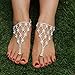 JEWSUN Rhinestone Foot or Hand Jewelry Barefoot Sandals Bridemaids Beach Wedding Jewelry Toe Ring Anklet（2PC）