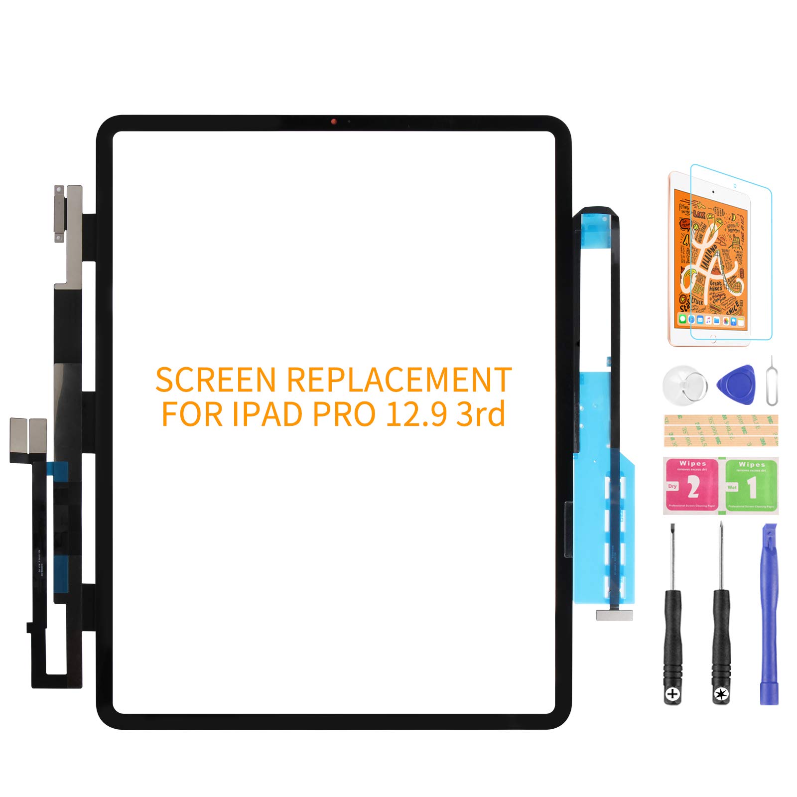 For iPad Pro 12.9 2018 3rd Touch Screen Replacement A2014 A1895 A1876 TouchScreen Digitizer Panel Sensor Glass Lens Kits