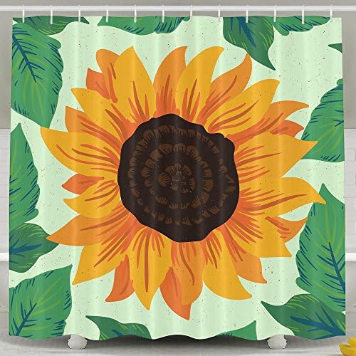 Sunflower 3D Digital Printing Fashion Home Life Shower Curtain Opaque Shelter Impermeable\r\n Elastic Size Bath