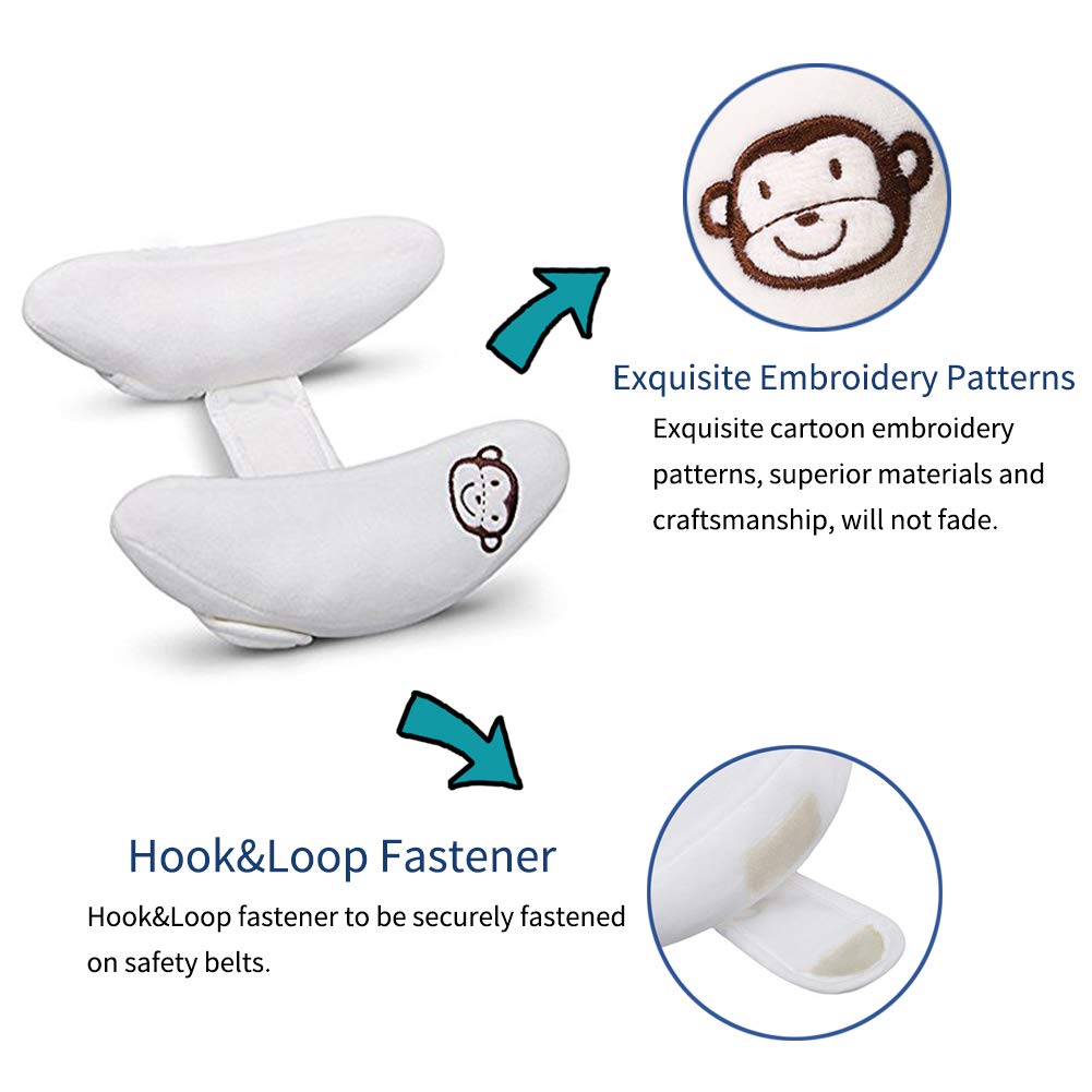 Adjustable Travel Pillow for Infant, Portable Head Support for Car Seats for Newborn, Head Support Pillow for Baby, Headrest Pillows for Cars, Rest Baby's Head Comfortably