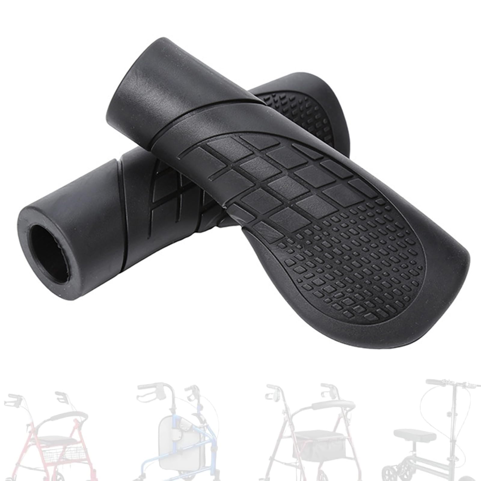 2 Pack Rollator Handle Grips - Universal Anti-Slip Cushion Pads for Comfortable Walking and Mobility Accessories with 1 Inch Diameter - Compatible with Wheelchairs, Walkers, and Knee Walkers.