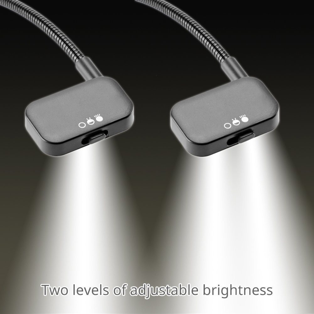 Ikross Black Dual Led Clip On Reading Book Light For Kindle Oasis