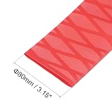 Sourcing Map Heat Shrink Wrap Tubing 50mm Dia 81mm Flat 0.5m Red 2:1 view 2
