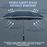ZOMAKE Golf Umbrella 62in Windproof Rainproof Double Canopy Navy view 5