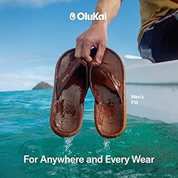 OLUKAI Pili Men's Leather Sandals, Sleek