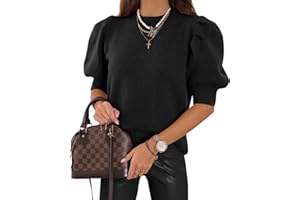 UNCLECAT Women's Puff Short Sleeve Sweaters 2024 Fashion Spring Tops Casual Pullover