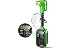 EyGde RV Surge Protector 50 Amp Waterproof - RV Circuit Analyzer Voltage Protection Power Guard for Camper Travel Trailer, Green