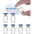 ZWCP 2ml Glass Vials for Injections, Self-Healing Injection Port, Empty Vials for Injections with Sealed Cap (10 Pack)