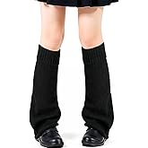 Quilax Black Leg Warmers, Y2k Leg Warmers for Girls Women, Cute Knitted Socks kawaii Lolita Harajuku Goth Accessories
