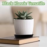 Kunjocy 5 Pack Black Plant Pot Saucers 11 cm Round Trays Up to 8 cm Pots view 3