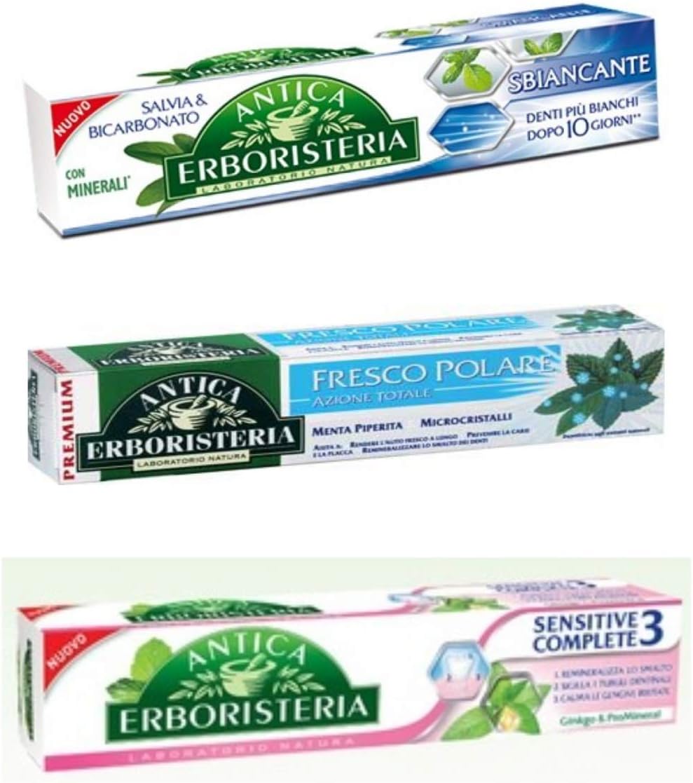 Antica Erboristeria: Set of 3 Toothpaste 2.5 Fluid Ounces (75ml) Tube, pack of 3