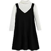 Milumia Girl's Corduroy Overall Dress 2025 Fall V Neck Mini Short Pinafore Jumper Dress