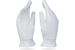BEAUTY CARE WEAR White Gloves Medium (10 pair) - Cotton Gloves for Eczema, Cotton Gloves for Dry Hands, White Cotton Gloves for Women, Spa Glove, Lotion Glove, Sleeping Glove