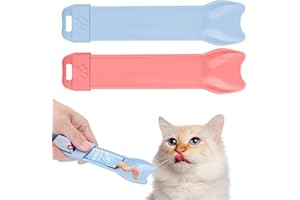 Yummy Sam 2pcs Cat Strip Feeders, Kitten Strip Squeeze Spoon for Wet Food and Liquid Snack, Cat Lickable Puree Treat Food Dispenser Pet Food Mixing Spoon Feeding Scoop for Puppies Small Pets