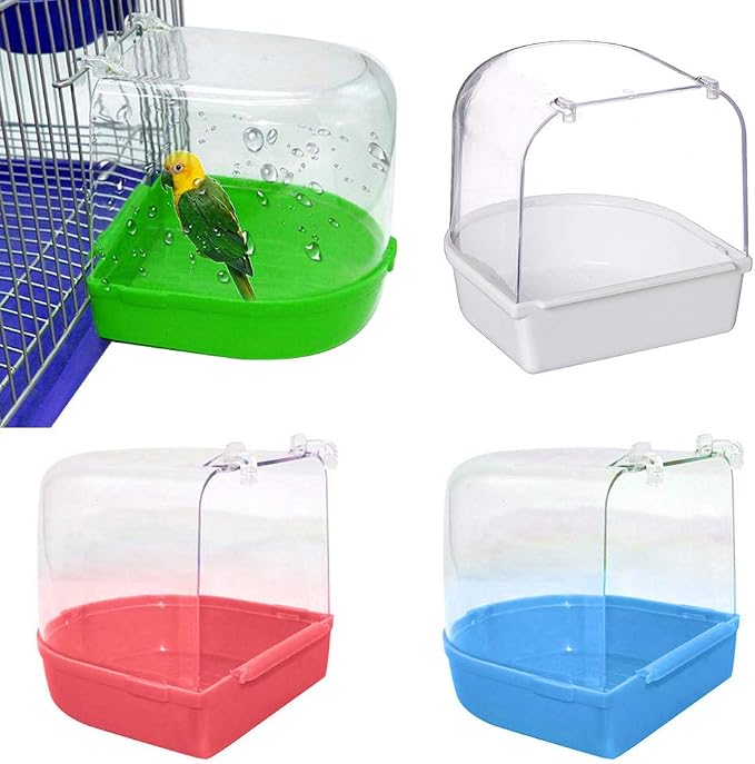 Vogel Aus Plastik Tfwadmx Vogelbadewanne Für Käfig Papageien Badewanne Dusche Box Schale Vogelbad Käfig