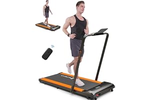 SupeRun 2 in 1 Under Desk Treadmill, 3.0HP Folding Treadmill with 300 LBS for Home, Portable Compact Walking Pad with 12 Programs