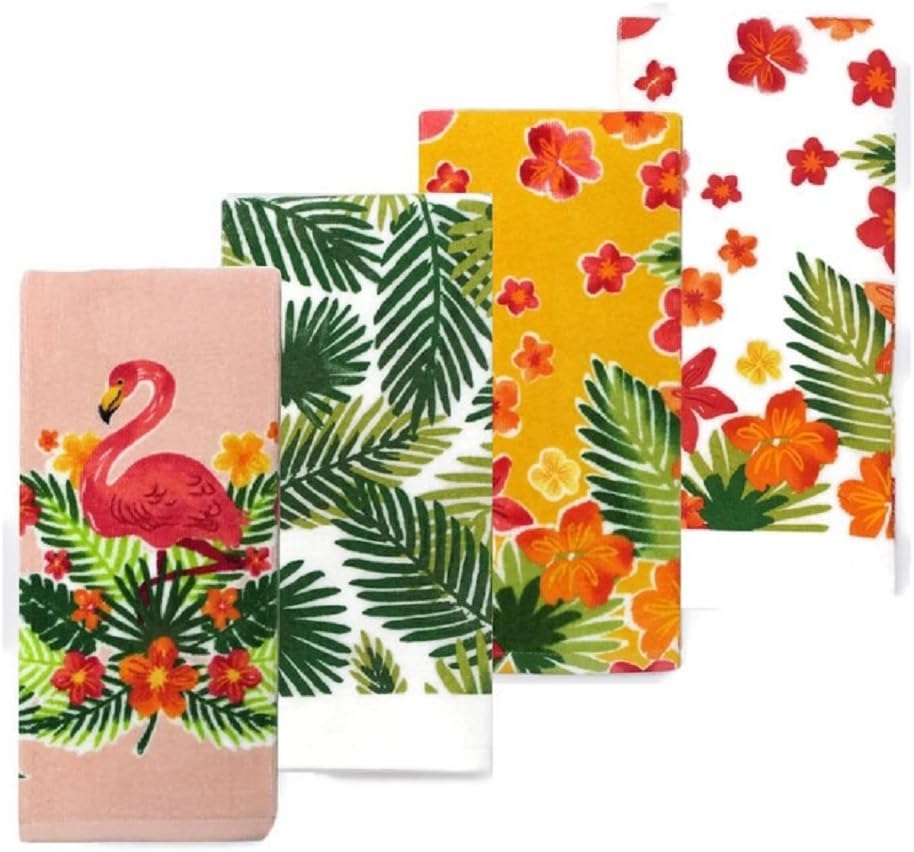 Celebrate Summer Together Flamingo Kitchen Towel 4-pk.