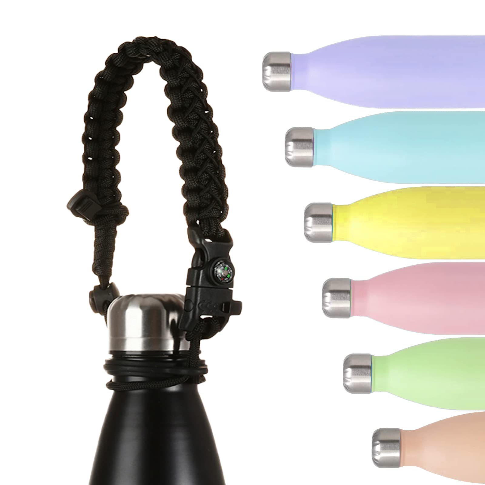 Photo 1 of Greant Paracord Handle for MIRA and Most Cola Shaped Water Bottle Carrier, Fit SWELL Narrow Mouth Bottles 12oz, 17oz and 25oz