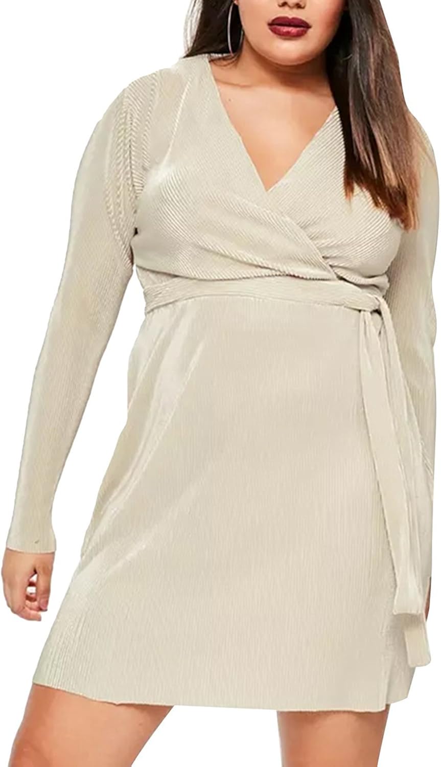 long sleeve mini wrap dress