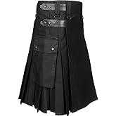 Scottish Designer Men 's Black Utility Kilt