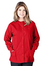 Natural Uniforms Warm Up Scrub Jacket-Red-X-Large