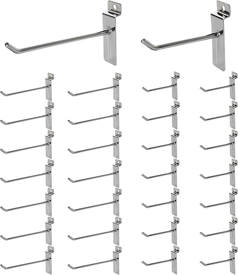 MYOYAY 100x 15cm Slatwall Hooks 3KG Load 4.2mm Thick Metal Pegboard Display
